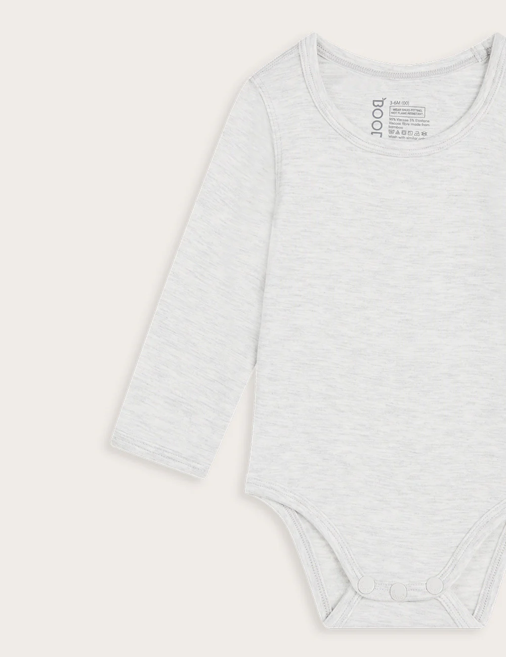 Baby Long Sleeve Bodysuit - Heather Grey - Image 3