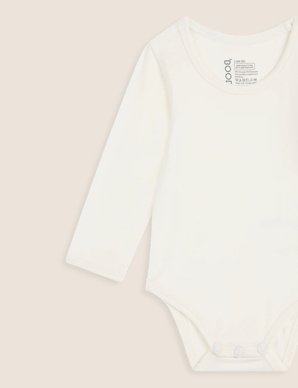 Baby Long Sleeve Bodysuit - Natural White - Image 3