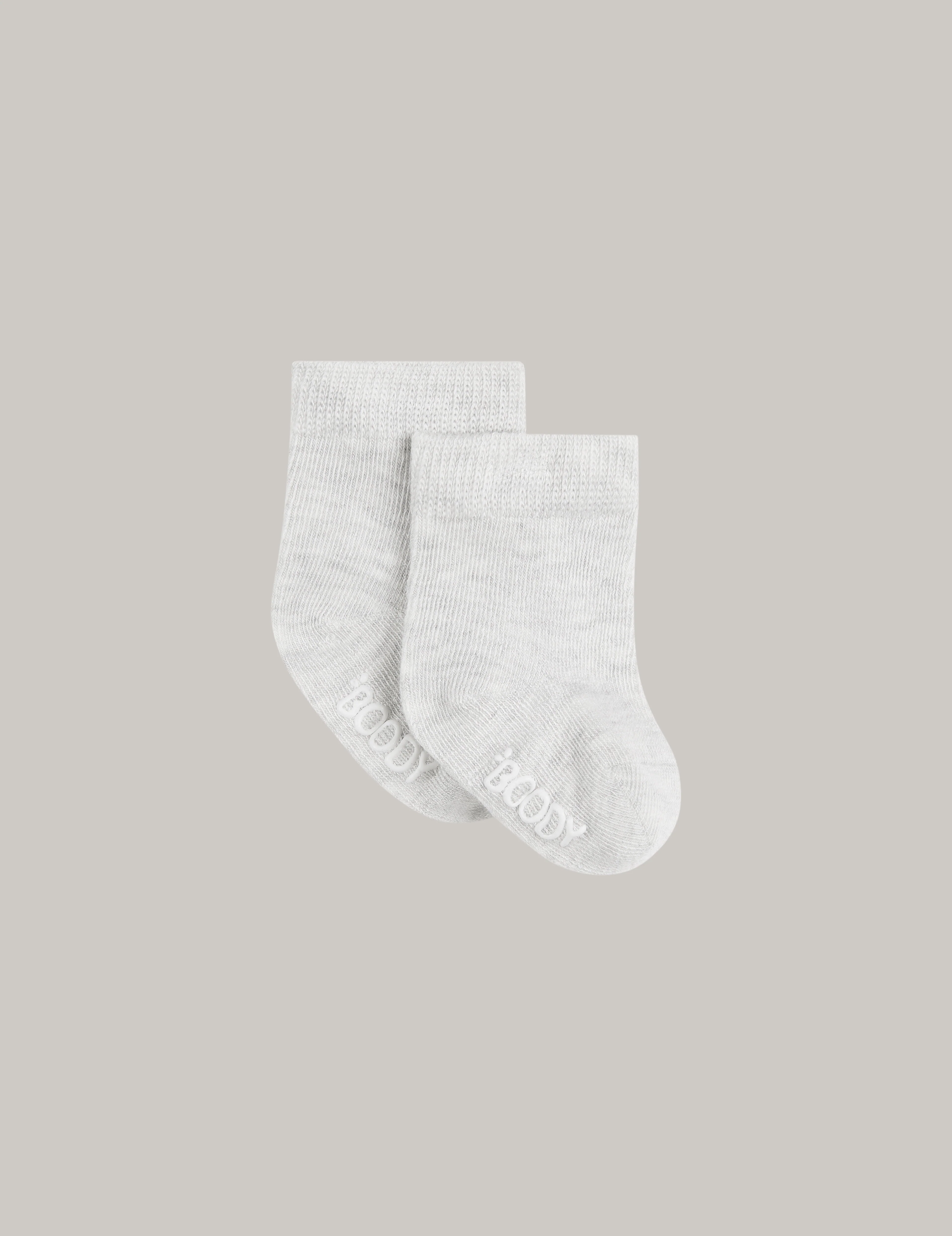 Baby Socks - 3 Pack - Heather Grey / Natural White / Stripe - Image 3