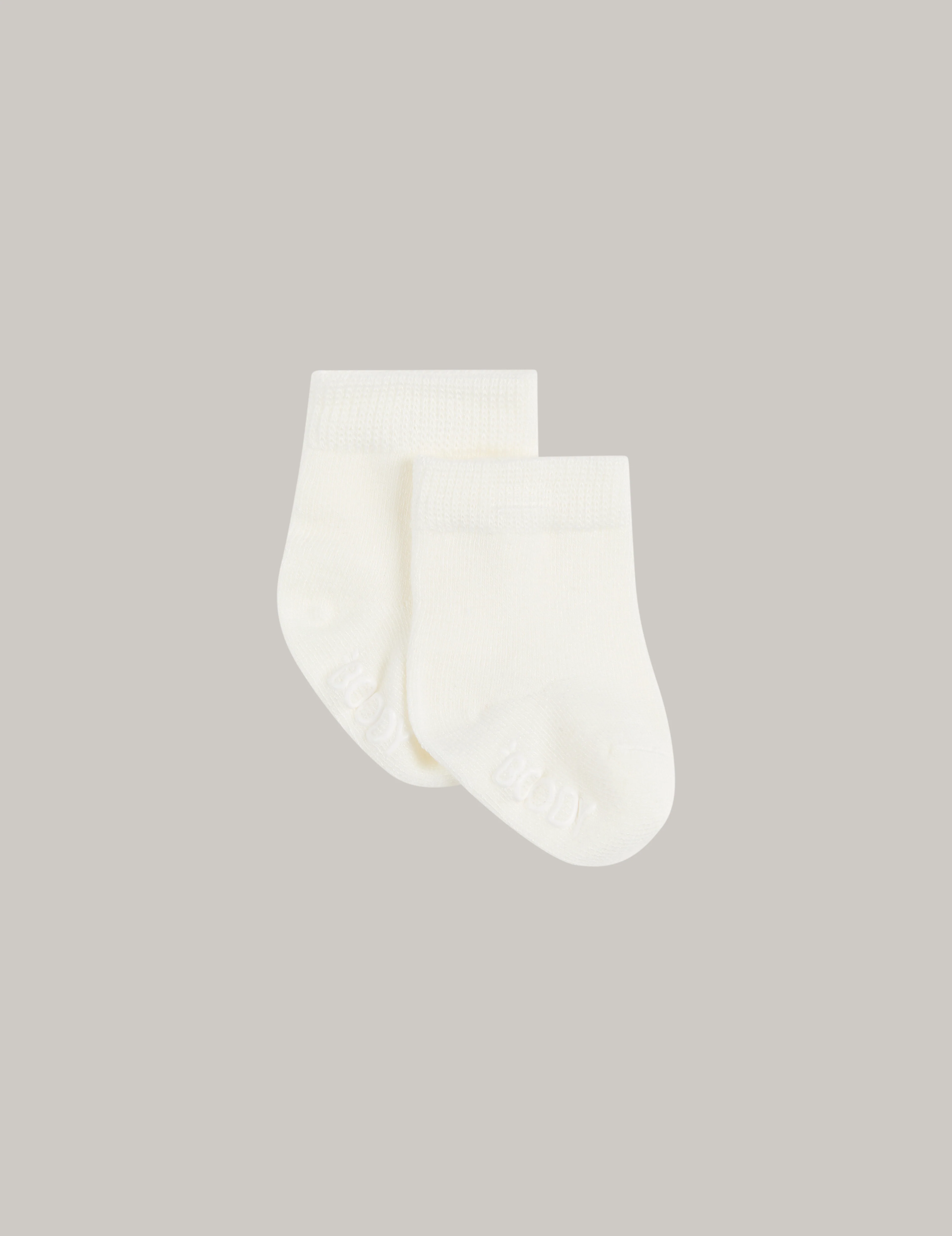 Baby Socks - 3 Pack - Heather Grey / Natural White / Stripe - Image 4