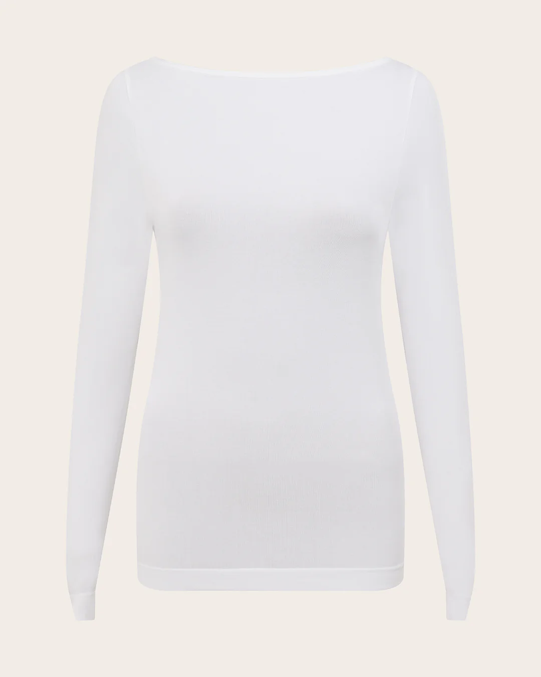 Base Layer Boatneck Long Sleeve Top - White - Image 12