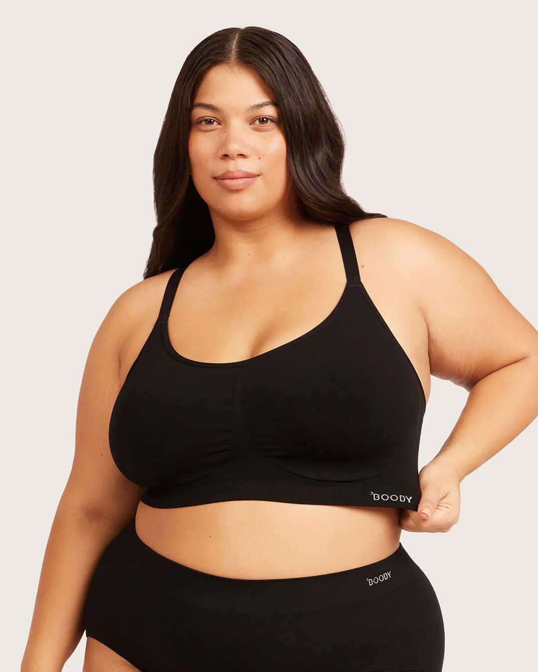 Full Bust Wireless Racerback Bra - Black - Image 11