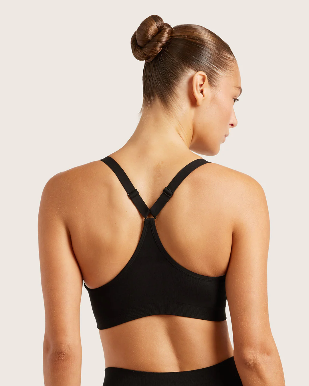 Full Bust Wireless Racerback Bra - Black - Image 3