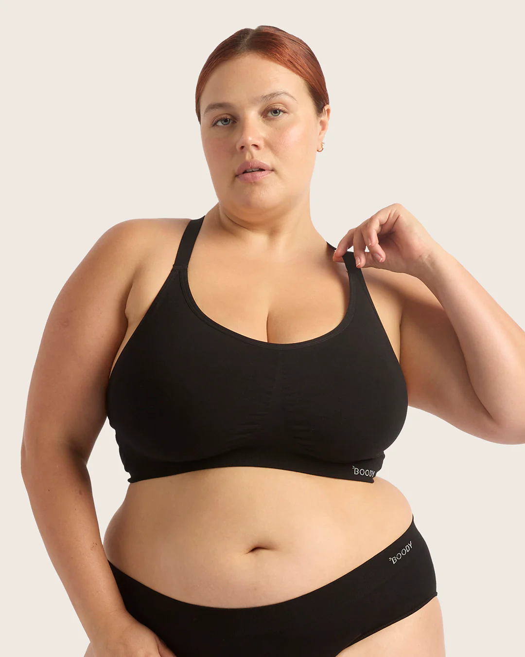 Full Bust Wireless Racerback Bra - Black - Image 6