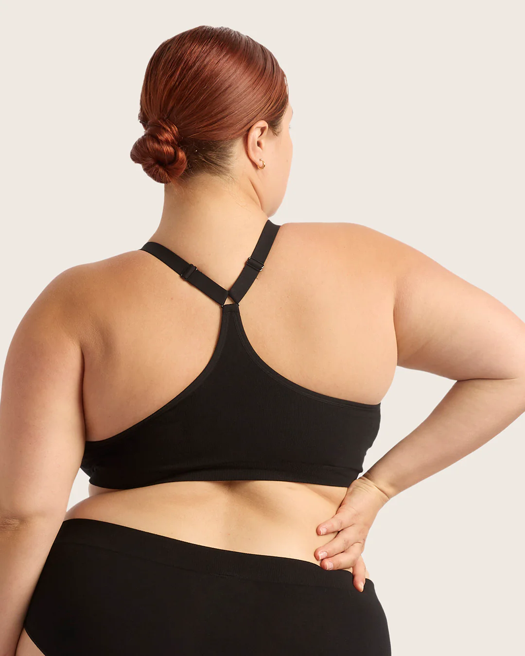 Full Bust Wireless Racerback Bra - Black - Image 7