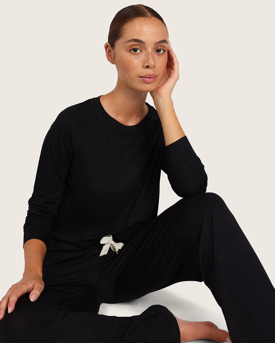 Goodnight Raglan Sleep Top - Black - Image 6