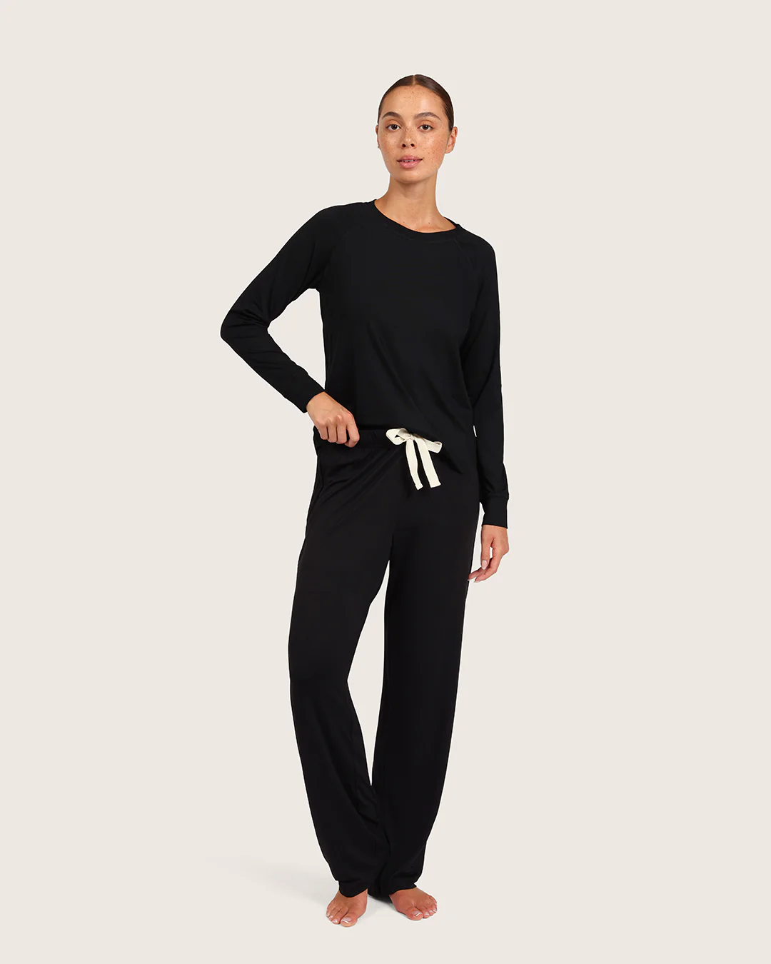 Goodnight Raglan Sleep Top - Black - Image 7