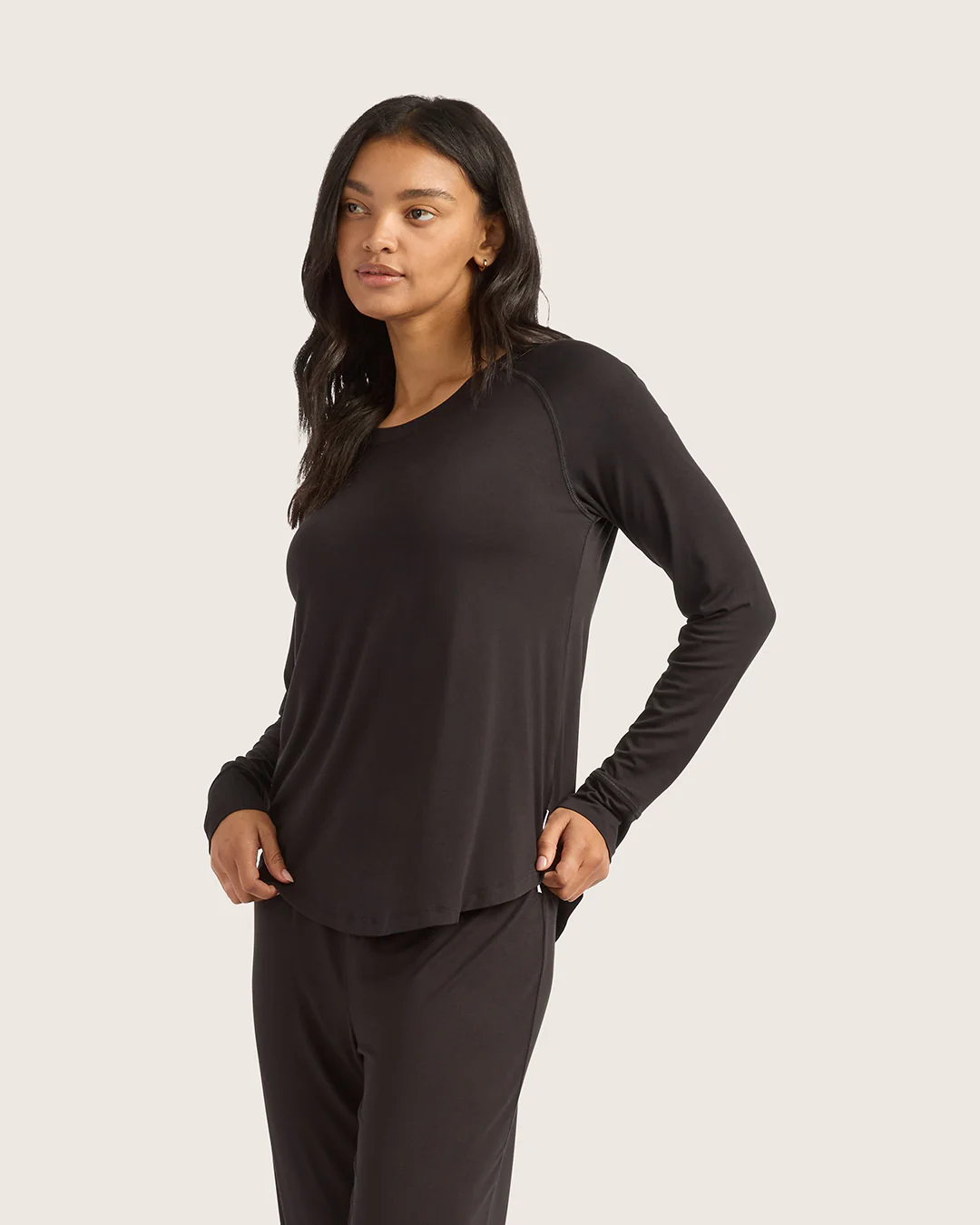 Goodnight Raglan Sleep Top - Black - Image 9