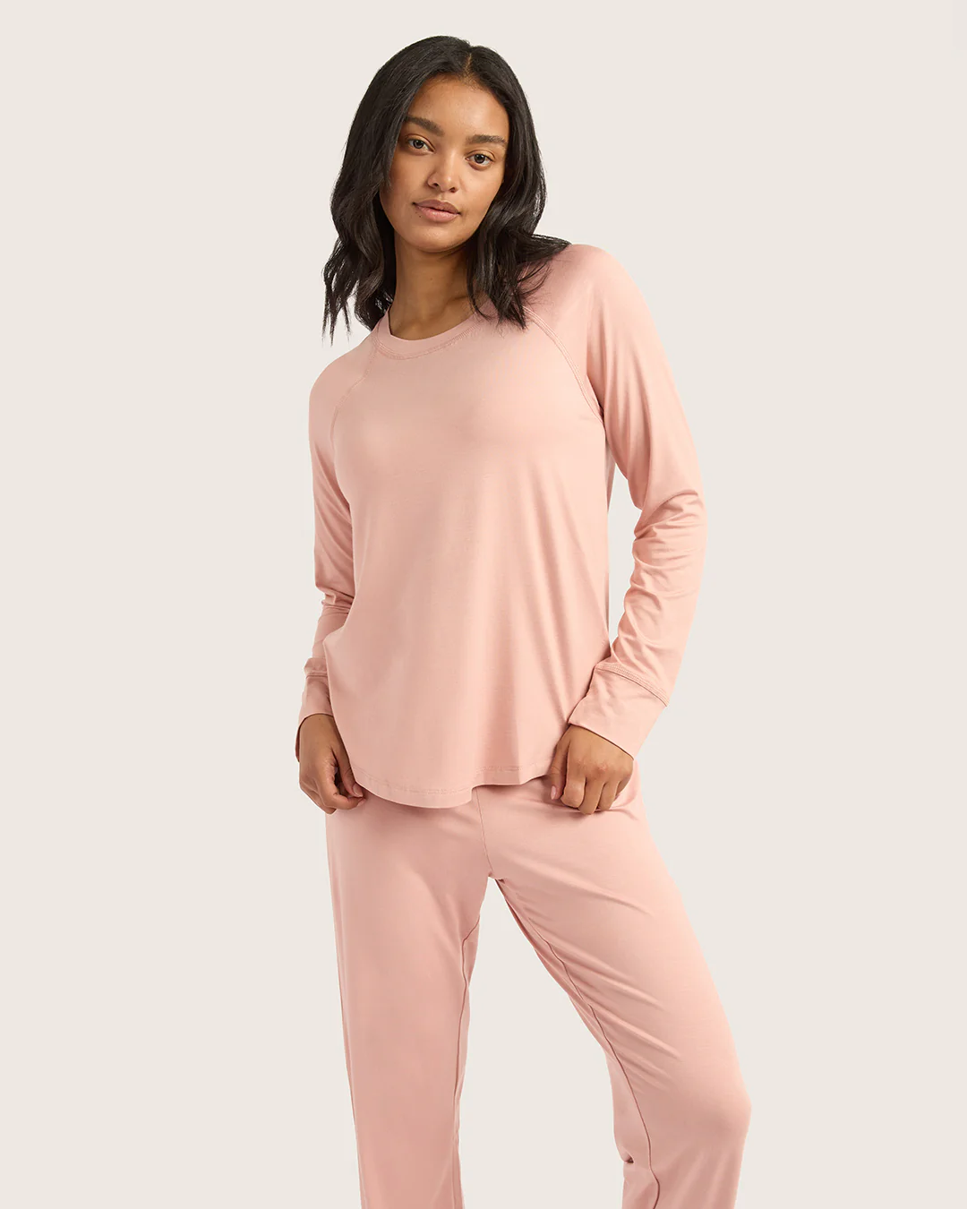 Goodnight Raglan Sleep Top - Dusty Pink - Image 12