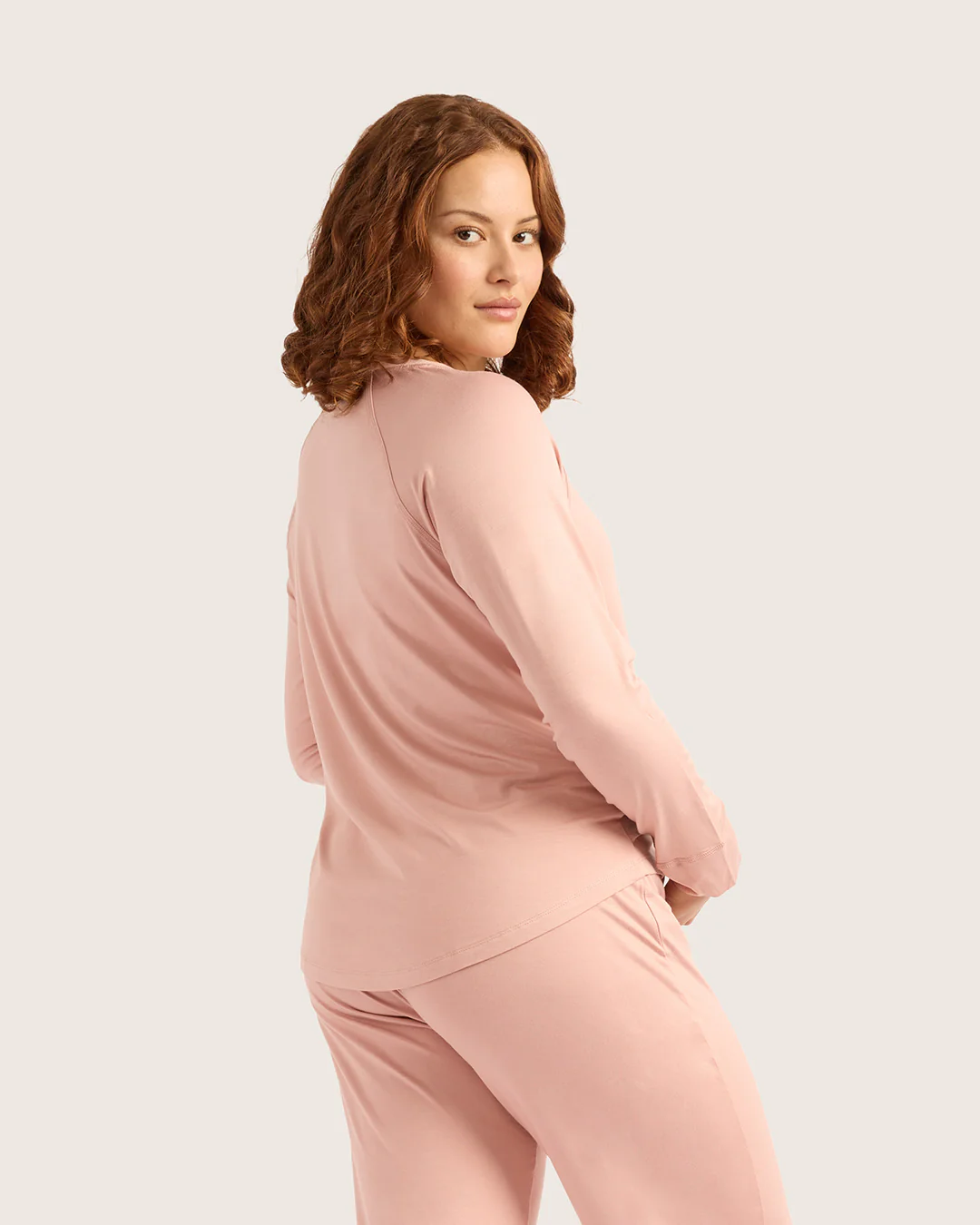 Goodnight Raglan Sleep Top - Dusty Pink - Image 19