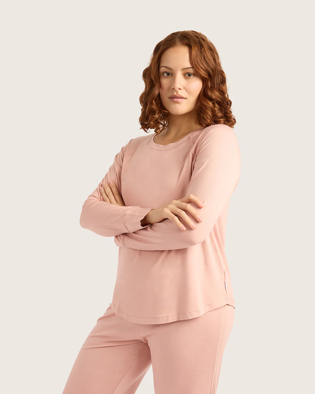 Goodnight Raglan Sleep Top - Dusty Pink - Image 20