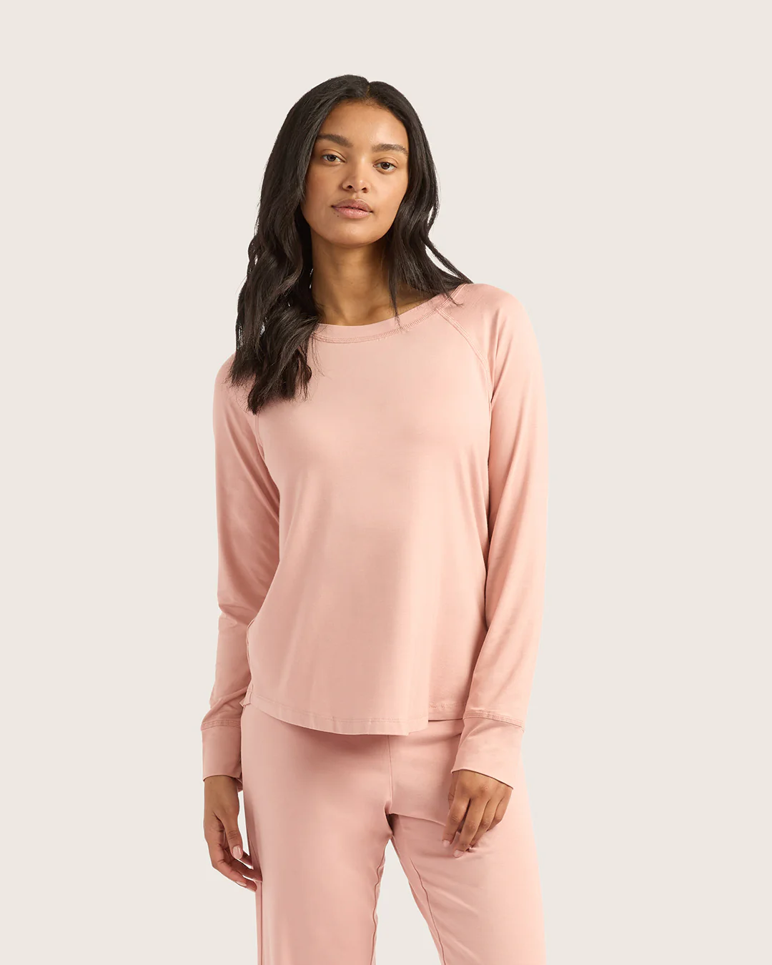 Goodnight Raglan Sleep Top - Dusty Pink - Image 23