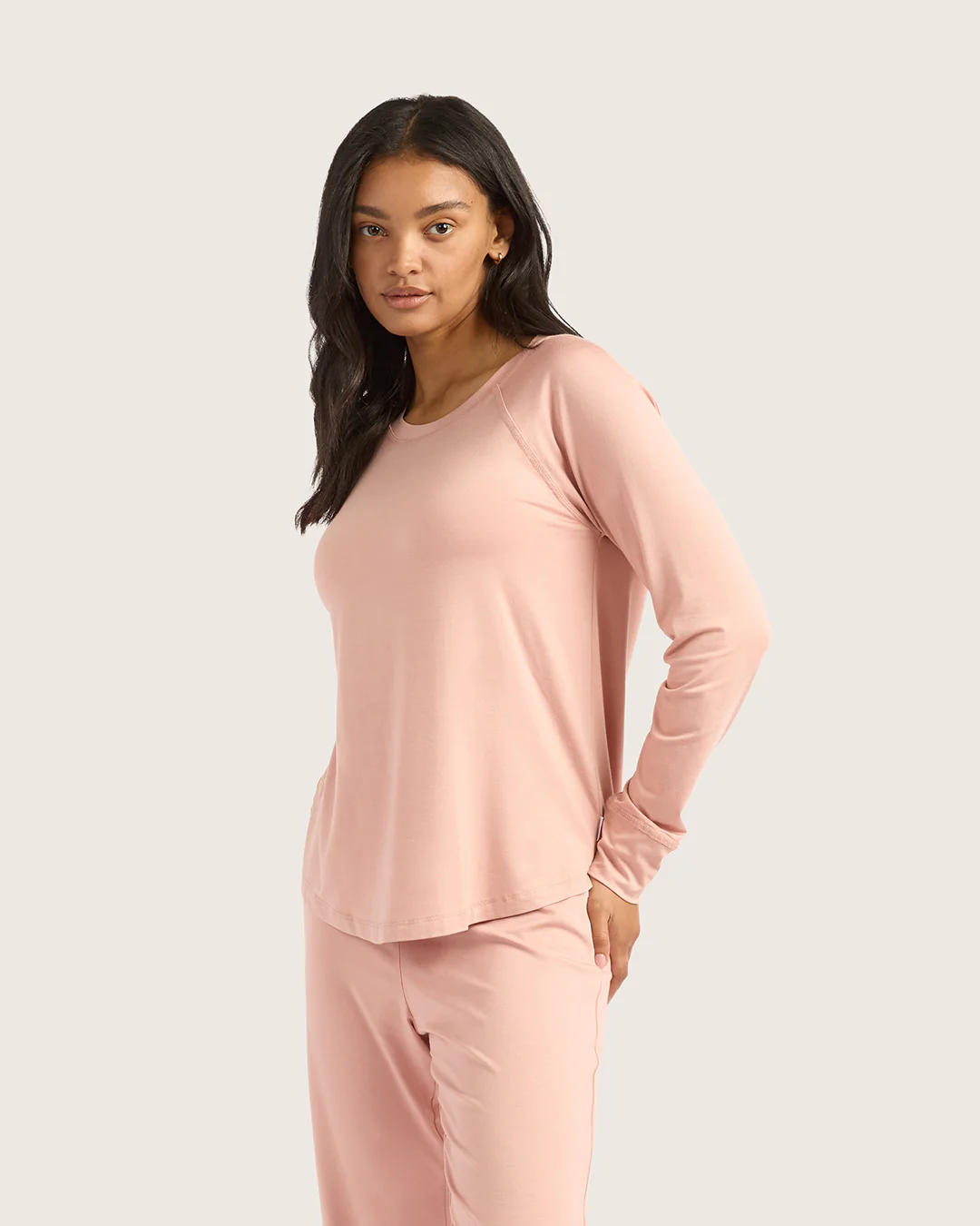 Goodnight Raglan Sleep Top - Dusty Pink - Image 25
