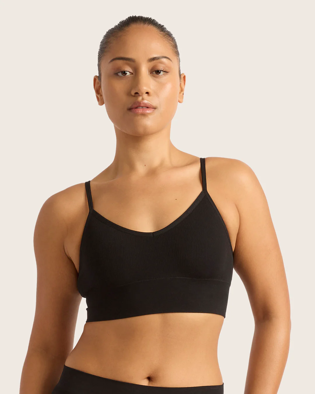 LYOLYTE Ribbed Low Back Bralette - Black - Image 7