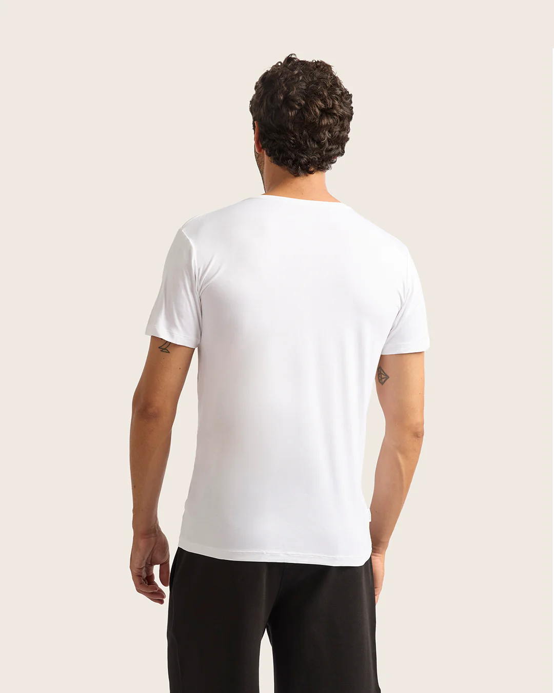 Men's Base Layer Crew Neck T-Shirt - White - Image 3