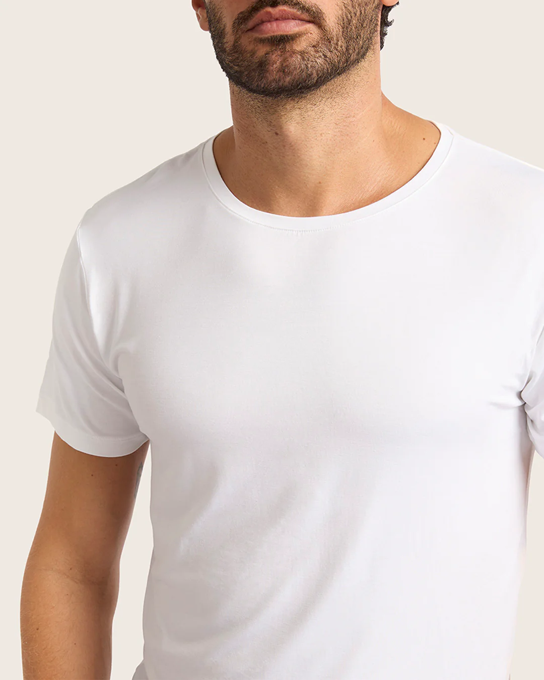 Men's Base Layer Crew Neck T-Shirt - White - Image 4