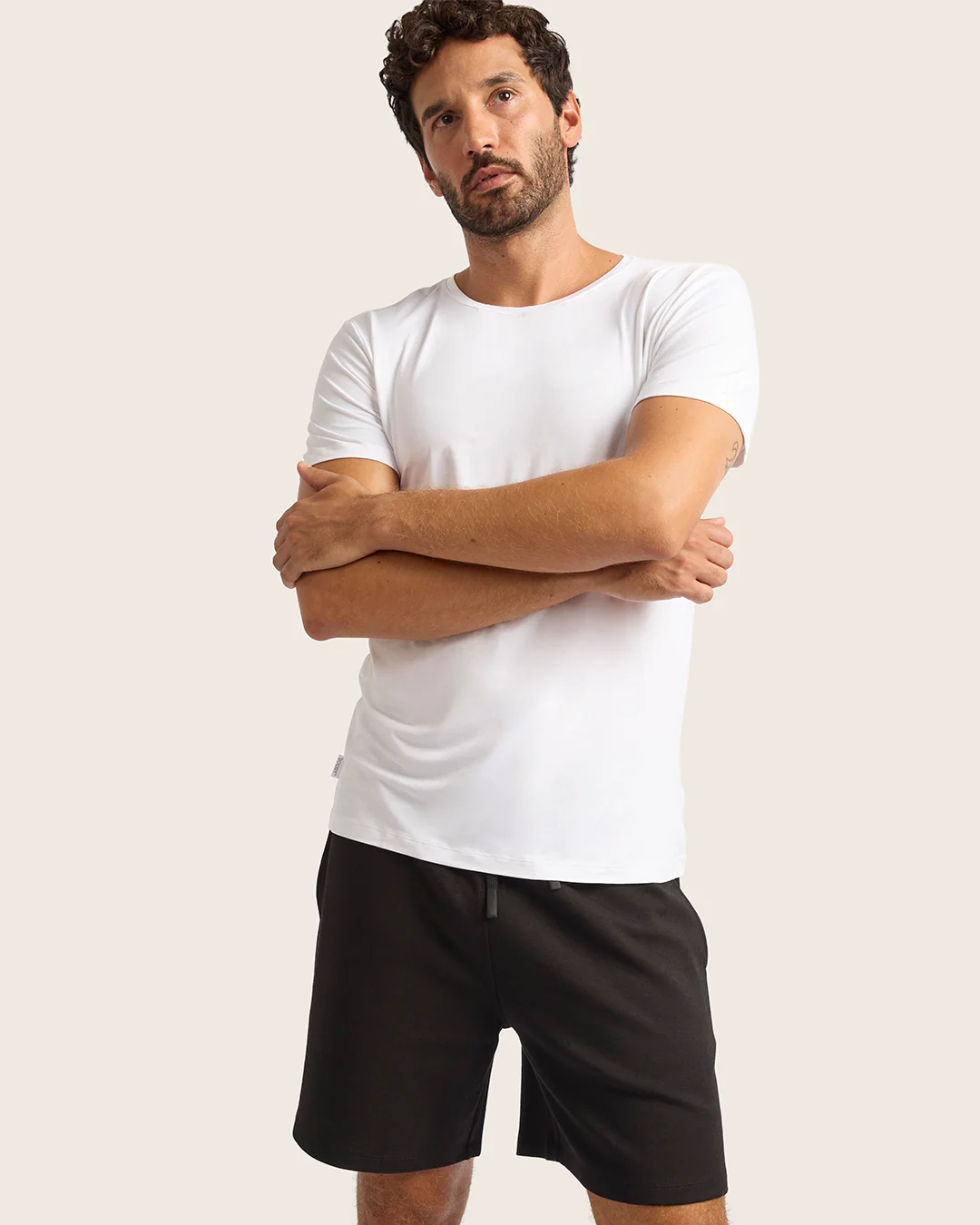 Men's Base Layer Crew Neck T-Shirt - White - Image 5