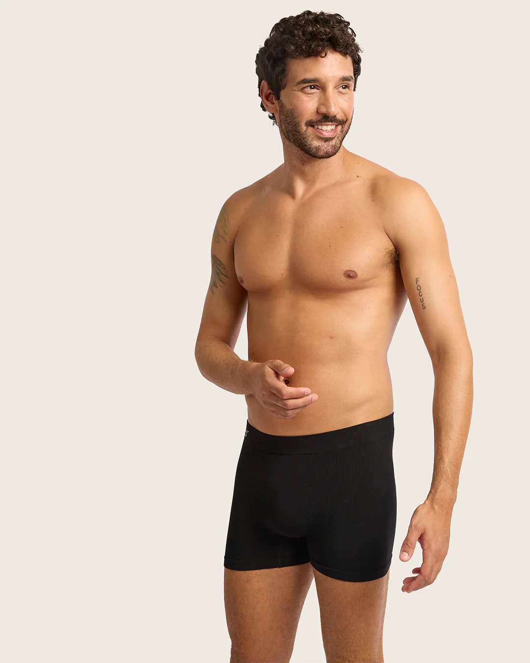 Men's Seamfree Boxer Briefs - Black - Image 5