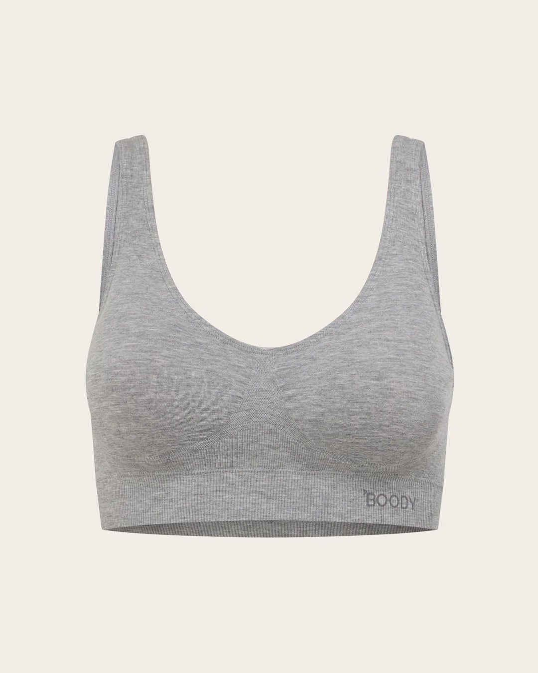 Seamfree Padded Crop Bra - Light Grey Marl - Image 11
