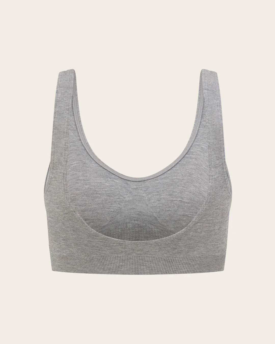 Seamfree Padded Crop Bra - Light Grey Marl - Image 12