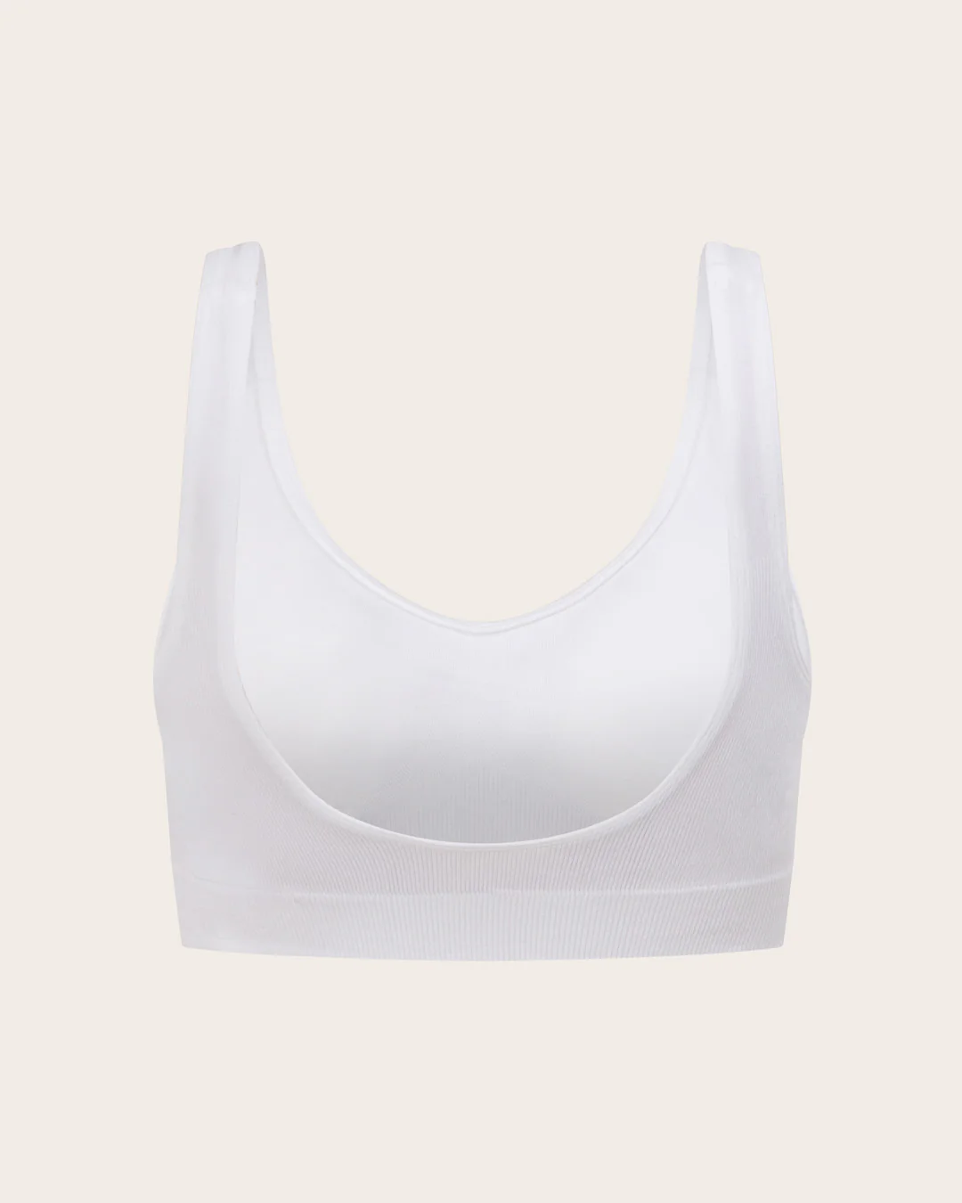 Seamfree Padded Crop Bra - White - Image 11