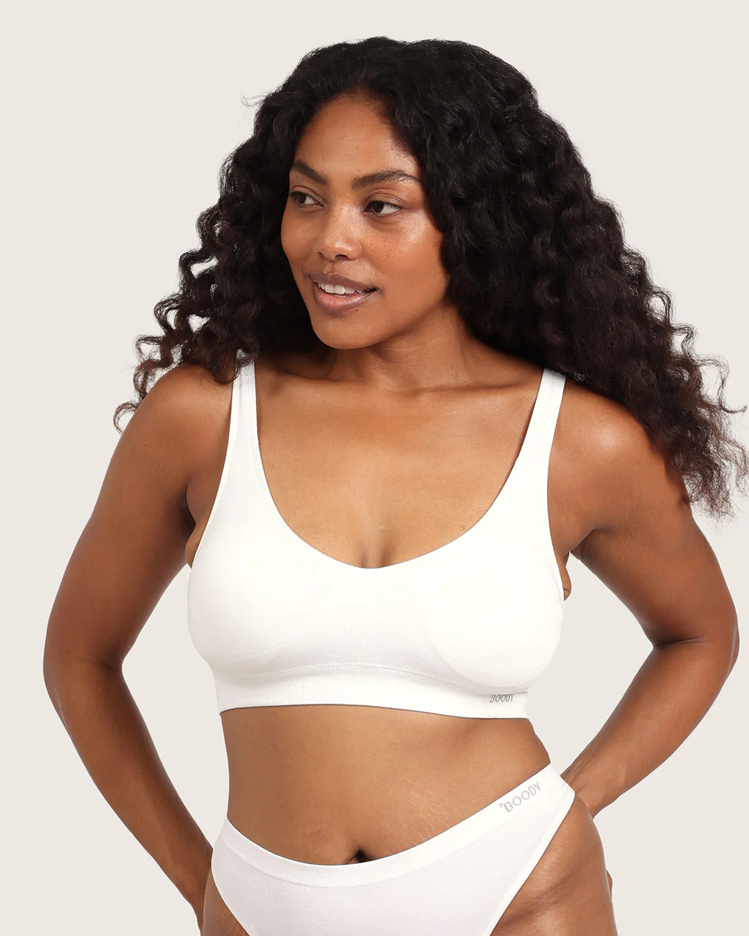Seamfree Padded Crop Bra - White - Image 5