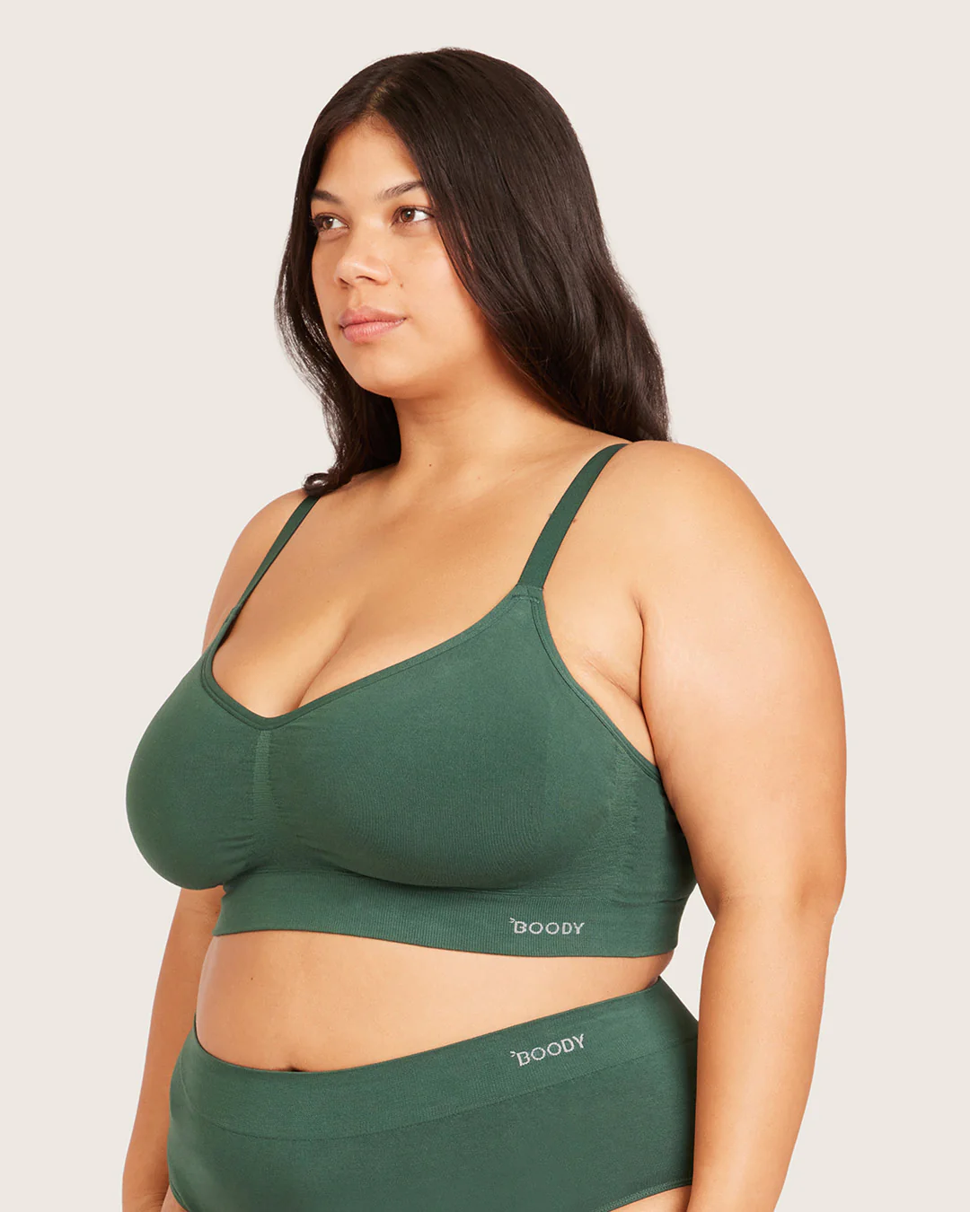 Wireless Full Bust T-Shirt Bra - Emerald Green - Image 8