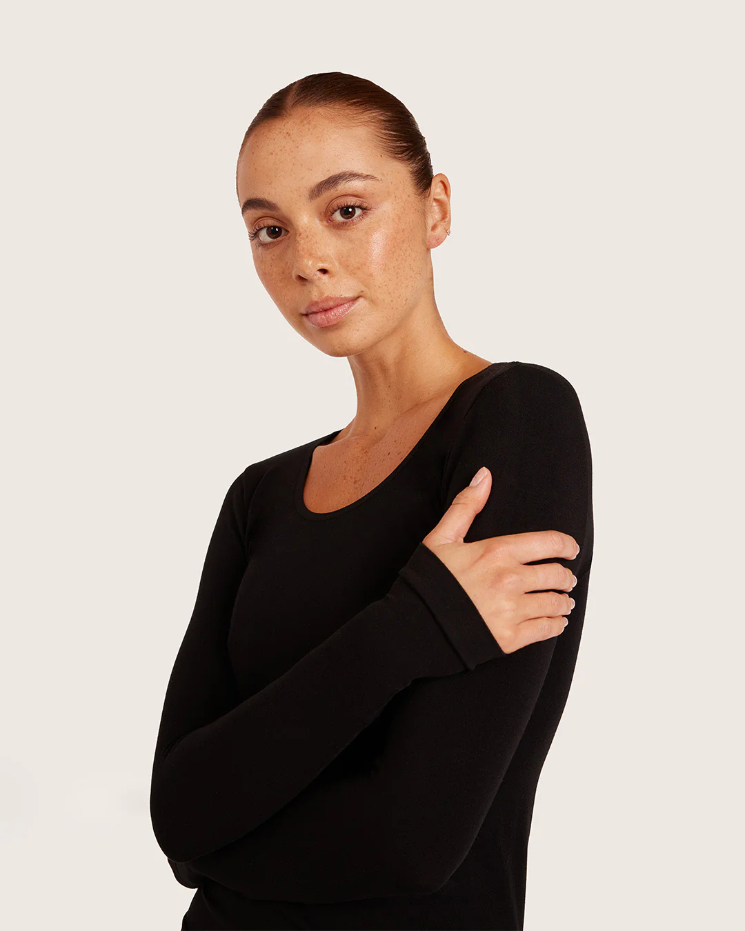 Women's Base Layer Long Sleeve Top - Black - Image 4