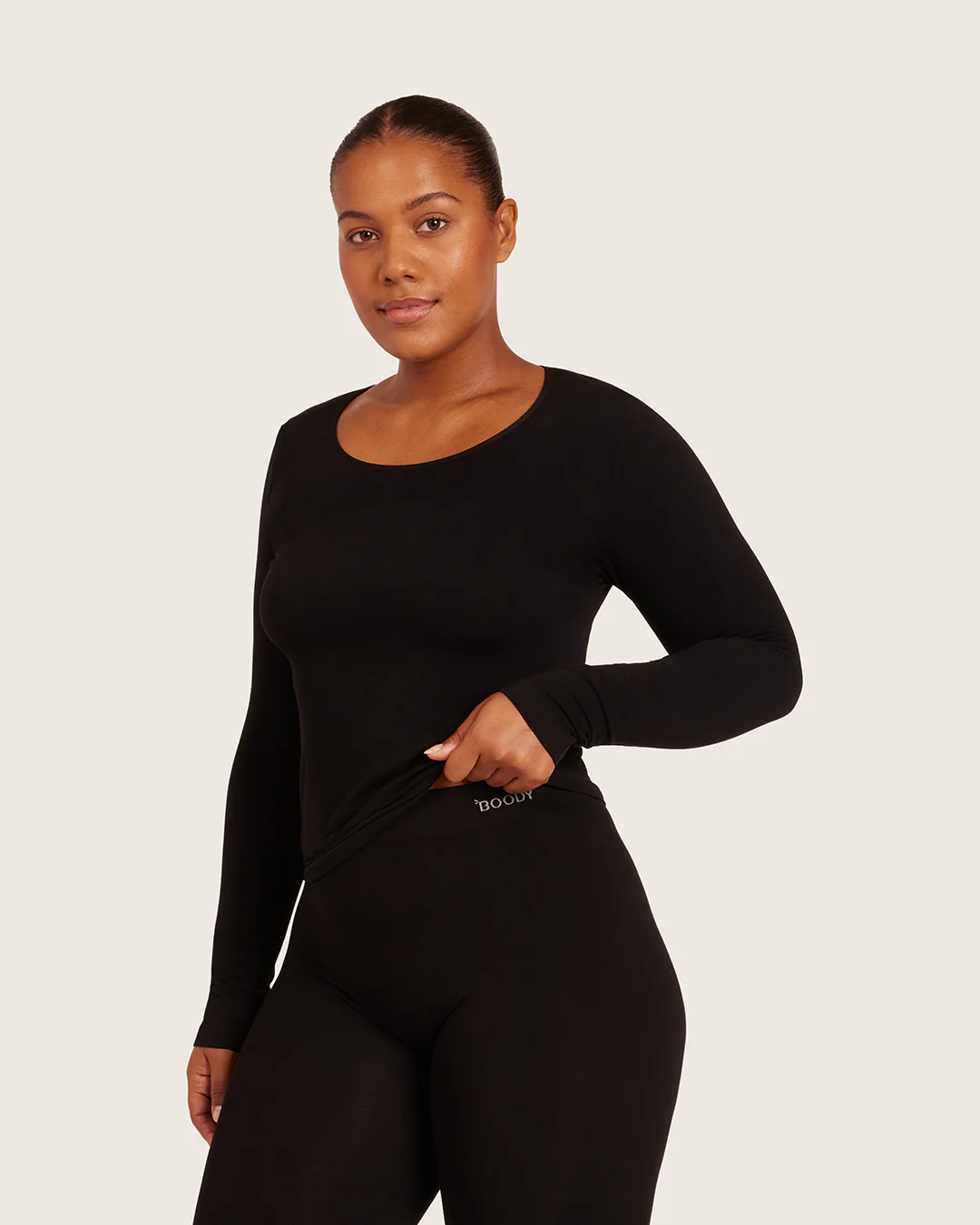 Women's Base Layer Long Sleeve Top - Black - Image 6