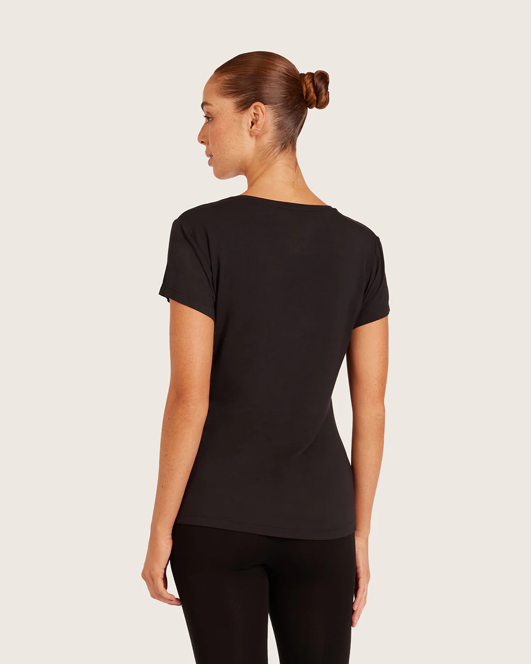 Women's Base Layer V-Neck T-Shirt - Black - Image 3