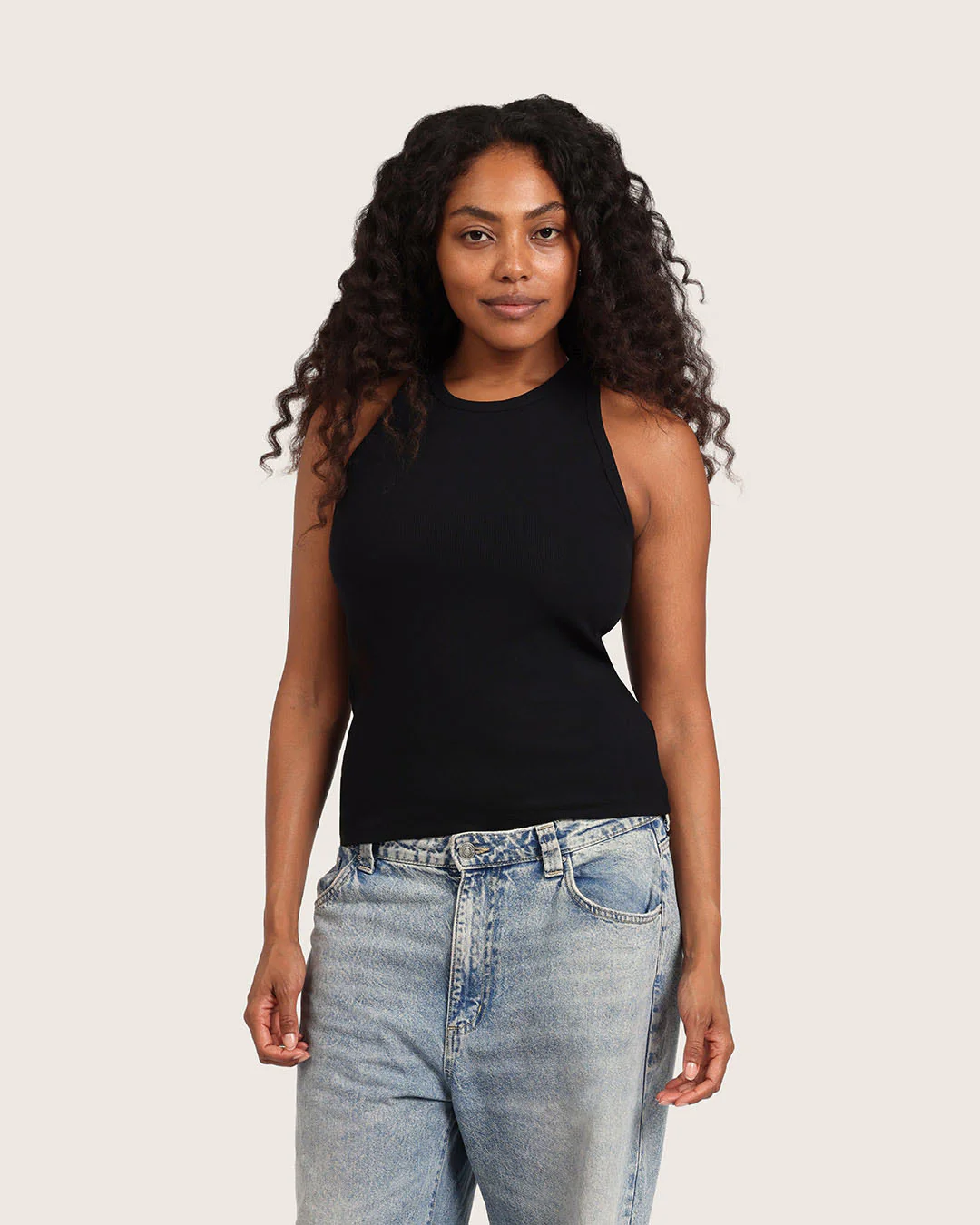 Women's Ribbed Racerback Tank - Black - Image 7