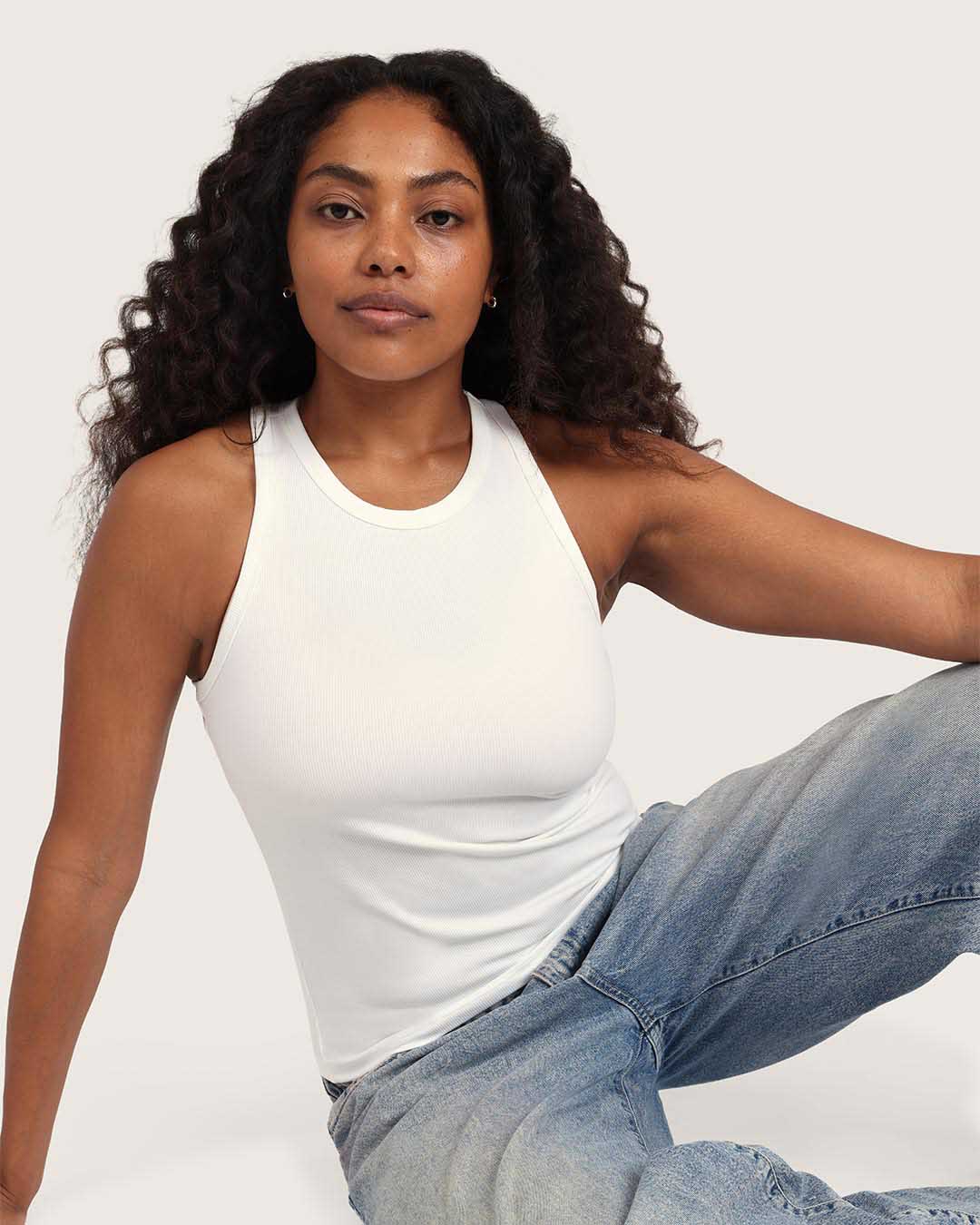 Women's Ribbed Racerback Tank - White - Image 17