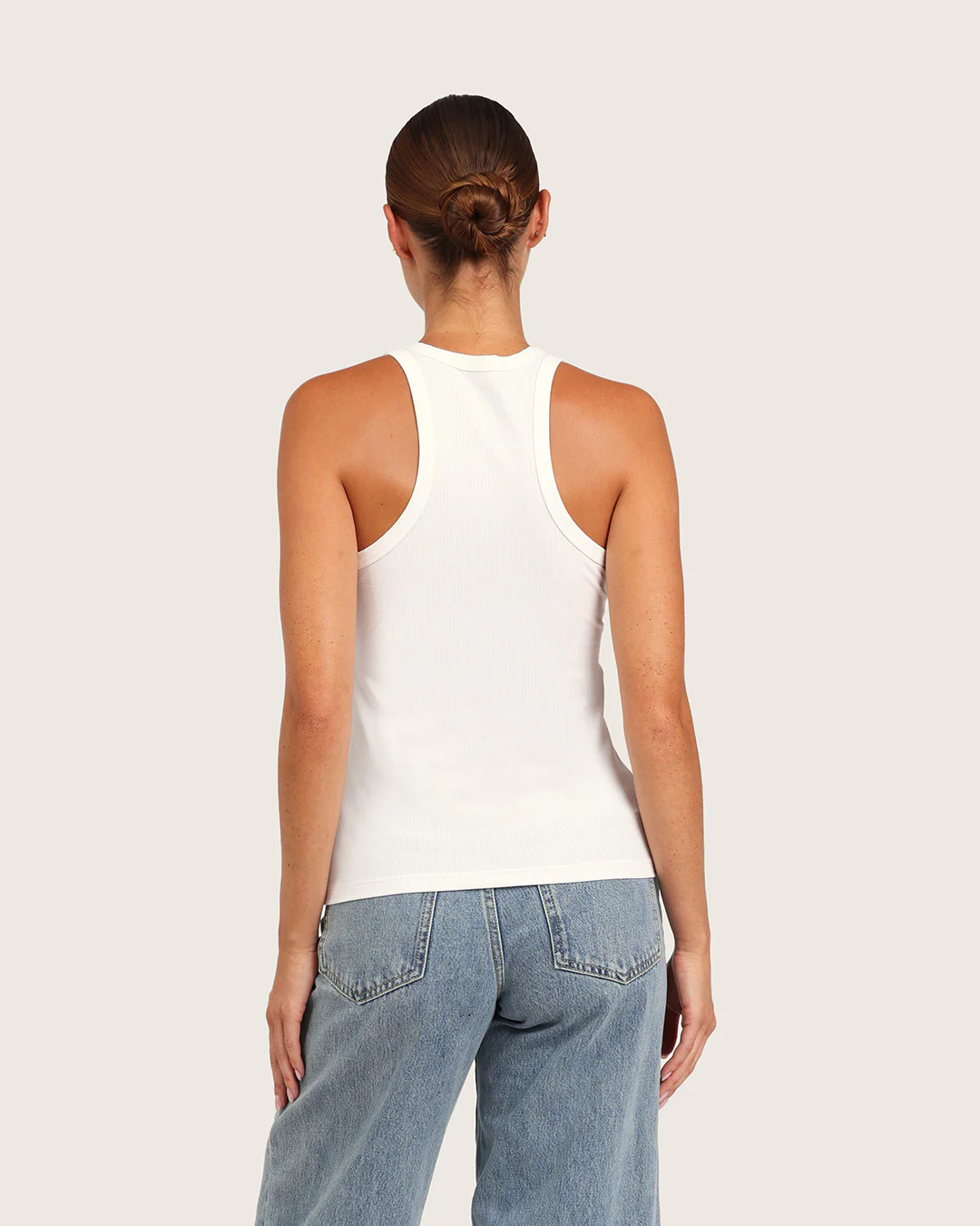Women's Ribbed Racerback Tank - White - Image 3